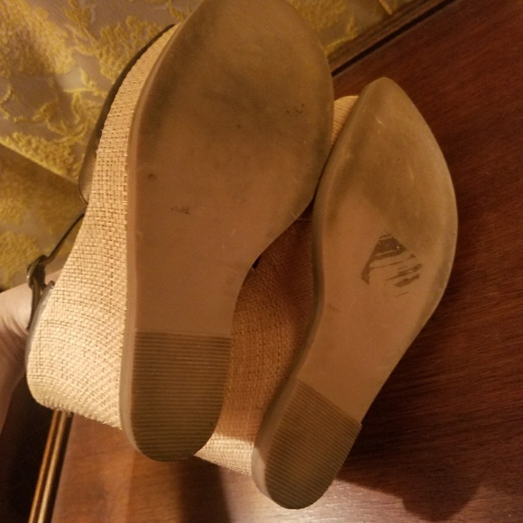 Like NEW Black Leather Platform Espadrilles Heels - Picture 7 of 8